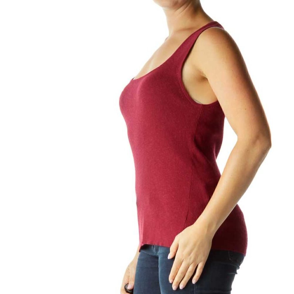 Ellen Tracy Burgundy Knit Tank Top - Picture 3 of 3